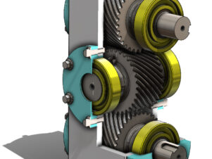 Precision-engineered Crossed Helical Gearbox, designed for efficient torque transfer and smooth operation in industrial systems.