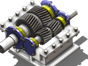 Industrial-grade Double Helical Gearbox Assembly, engineered for efficient torque transmission, reduced noise, and enhanced durability in demanding applications.