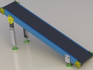 Industrial Angular Mounting Belt Conveyor (#393) designed for efficient material handling, featuring a precision-engineered conveyor system.