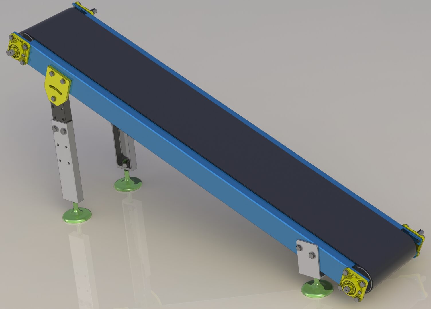 Industrial Angular Mounting Belt Conveyor (#393) designed for efficient material handling, featuring a precision-engineered conveyor system.